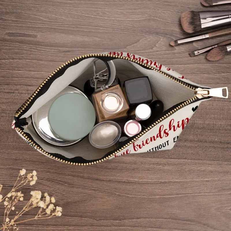 Custom Name Long Distance Friendship Gifts - Personalized Cosmetic Bag