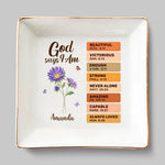 Custom Name Christian Affirmation Gifts - Personalized Jewelry Dish