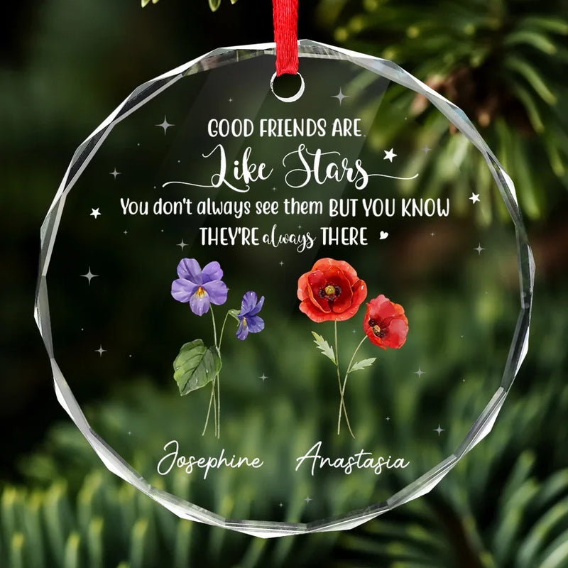 If Friends Were Flowers, I'd Pick You - Bestie Personalized Custom Circle Glass Ornament - Christmas Gift For Best Friends, BFF, Sisters