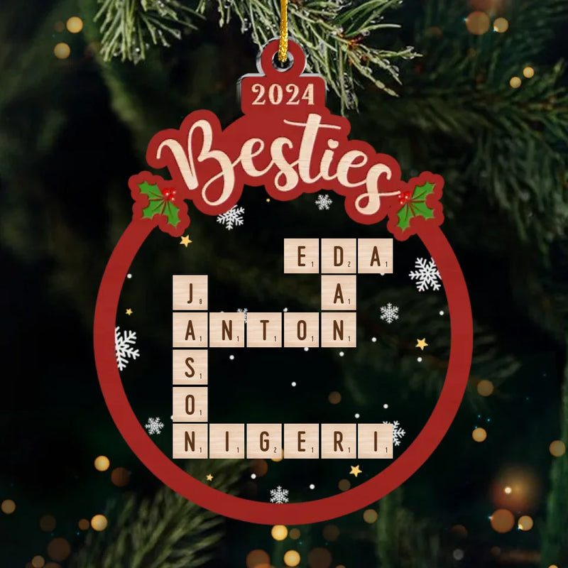 My Besties Knows How To Sparkle At Christmas - Bestie Personalized Custom Ornament - Acrylic Custom Shaped - Christmas Gift For Best Friends, BFF, Sisters