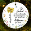 You’re A Rare Bloom In A Field Of Ordinary - Coworker Personalized Custom Ornament - Ceramic Round Shaped - Christmas Gift For Coworker