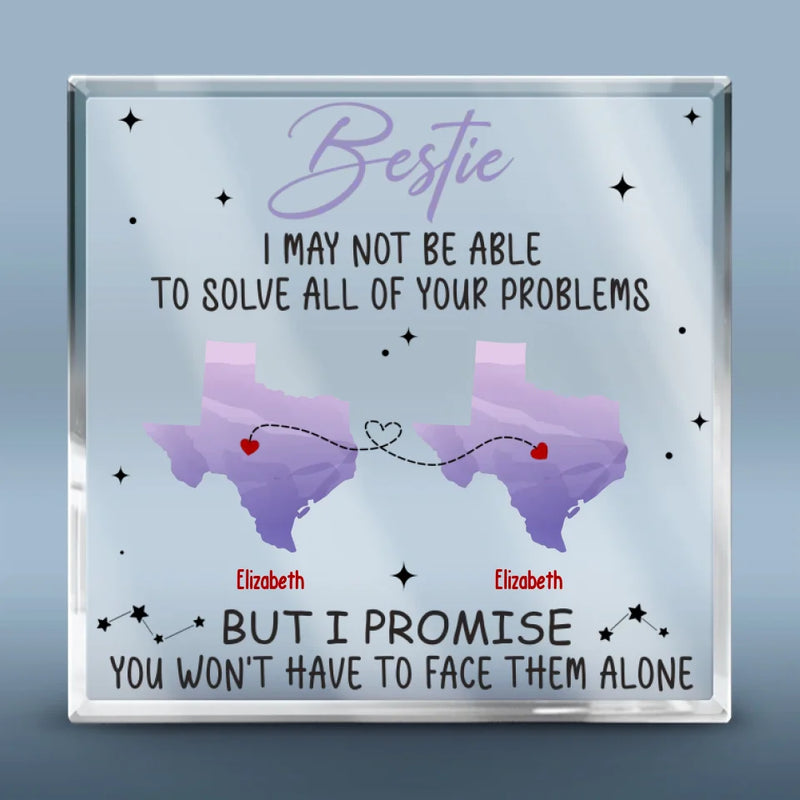 Not Near, But Dear As Always - Bestie Personalized Custom Square Shaped Acrylic Plaque - Gift For Best Friends, BFF, Sisters