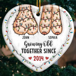 Custom Name Christmas Anniversary Gifts for Couples - Personalized Ceramic Ornament