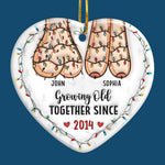 Custom Name Christmas Anniversary Gifts for Couples - Personalized Ceramic Ornament