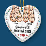 Custom Name Christmas Anniversary Gifts for Couples - Personalized Ceramic Ornament