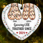 Custom Name Christmas Anniversary Gifts for Couples - Personalized Ceramic Ornament