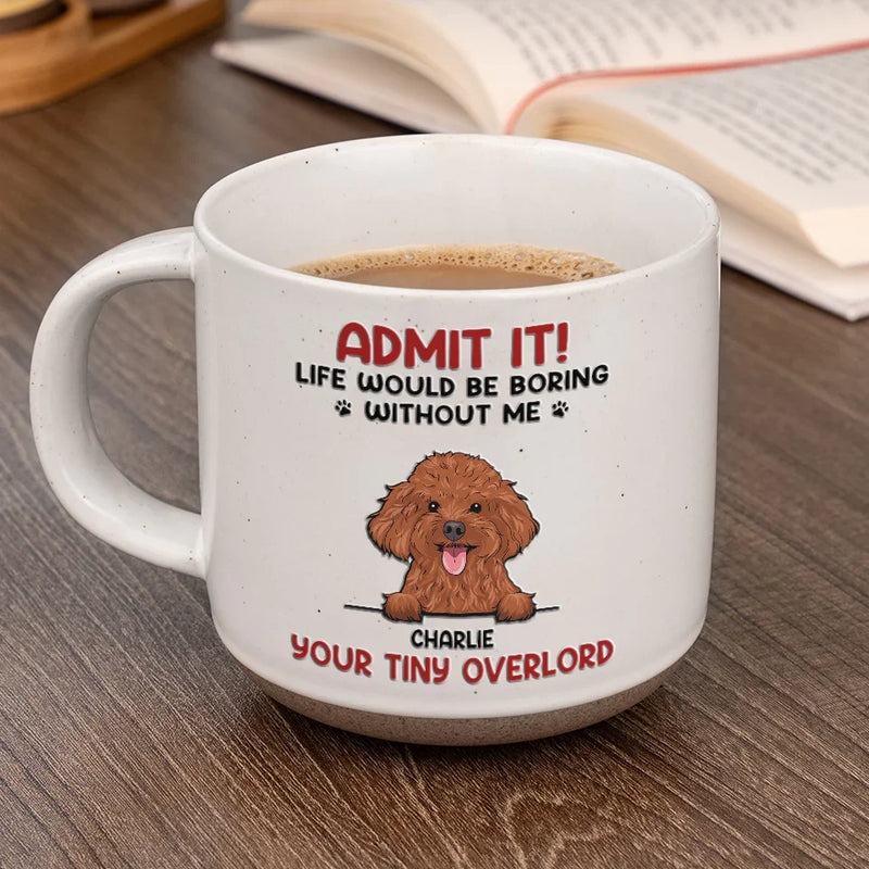 Custom Name Funny Tiny Overlord Dog Gifts - Personalized Pottery Mug