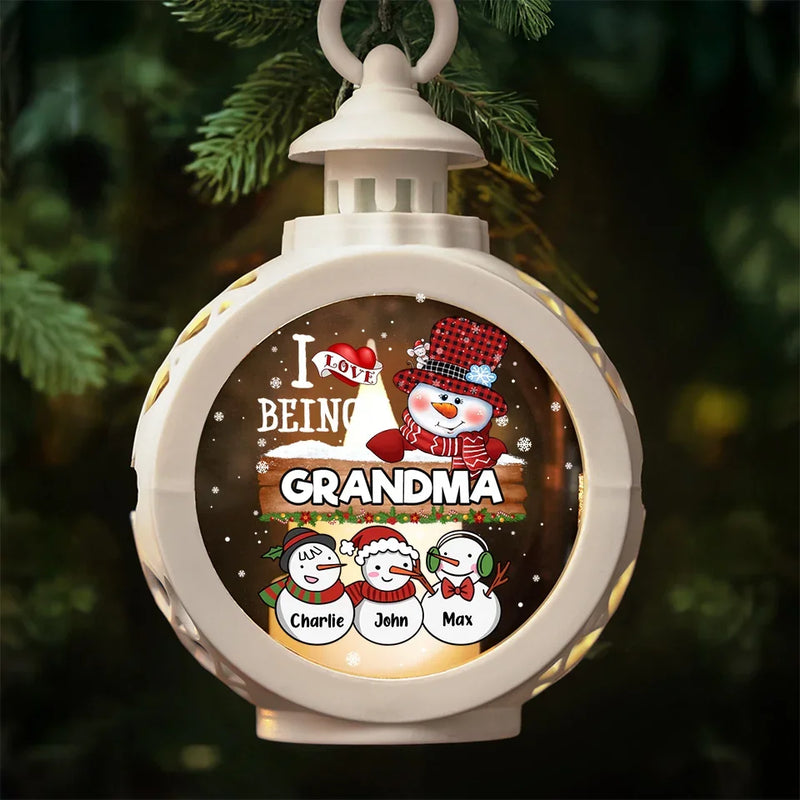 I Love Being A Grandma - Family Personalized Custom Candlelight Lantern Ornament - Christmas Gift For Mom, Grandma