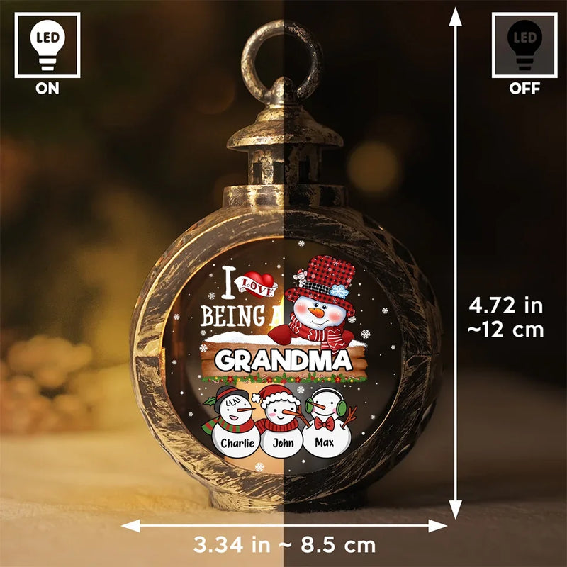 I Love Being A Grandma - Family Personalized Custom Candlelight Lantern Ornament - Christmas Gift For Mom, Grandma