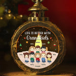Custom Name Grandkids Christmas Gifts for Grandparents - Personalized Candlelight Lantern Ornament
