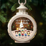 Custom Name Grandkids Christmas Gifts for Grandparents - Personalized Candlelight Lantern Ornament