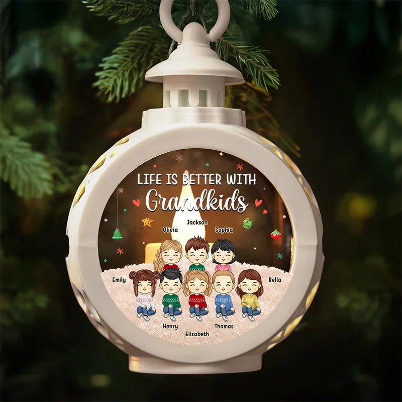Christmas Keeps Us All Sticking Together - Family Personalized Custom Candlelight Lantern Ornament - Christmas Gift For Grandma, Grandpa, Grandkid