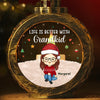 Christmas Keeps Us All Sticking Together - Family Personalized Custom Candlelight Lantern Ornament - Christmas Gift For Grandma, Grandpa, Grandkid