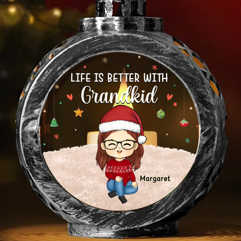 Christmas Keeps Us All Sticking Together - Family Personalized Custom Candlelight Lantern Ornament - Christmas Gift For Grandma, Grandpa, Grandkid