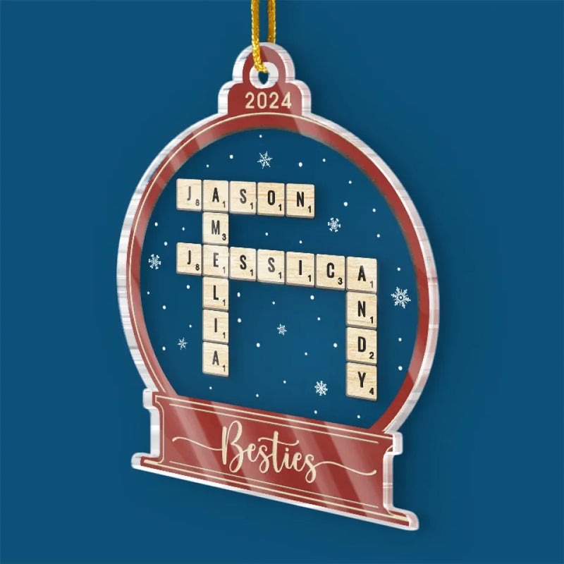 Custom Name Besties Christmas Gifts for Friends - Personalized Ornament