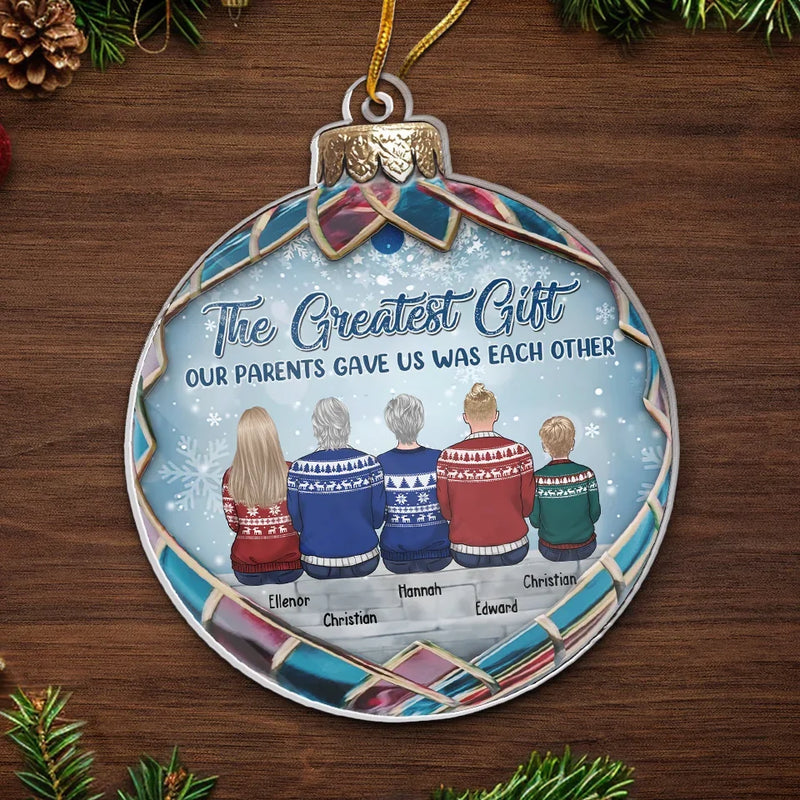The Best Moments Are Made With Family - Family Personalized Custom Ornament - Acrylic Custom Shaped - Christmas Gift For Family Members