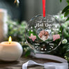 Custom Photo The Miles Between Us Don’t Change The Bond We Share - Bestie Personalized Custom Circle Glass Ornament - Christmas Gift For Best Friends, BFF, Sisters
