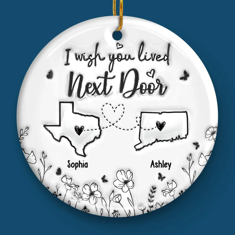 True Friendship Can Bridge Any Gap Between Us - Bestie Personalized Custom 3D Inflated Effect Printed Ornament - Ceramic Round Shaped - Christmas Gift For Best Friends, BFF, Sisters