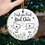 Custom Name Long Distance Friendship Christmas Gifts - Personalized Ceramic Ornament