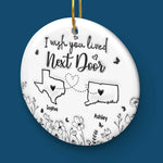 Custom Name Long Distance Friendship Christmas Gifts - Personalized Ceramic Ornament
