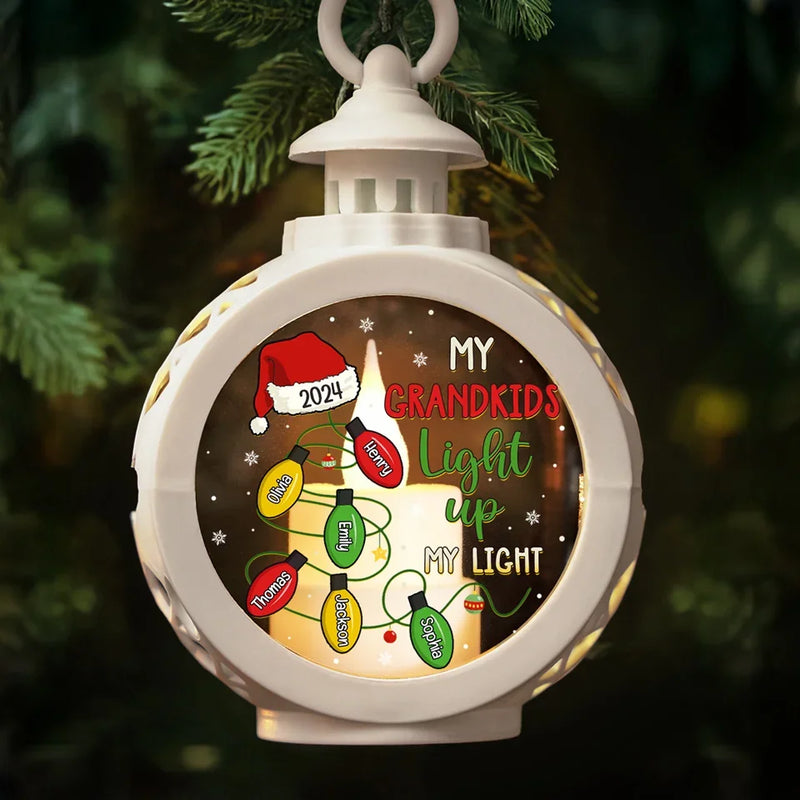 A Grandparent's Love Knows No Bounds - Family Personalized Custom Candlelight Lantern Ornament - Christmas Gift For Grandma, Grandpa
