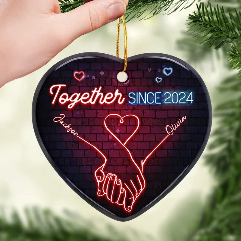 Together, We’ll Make Every Moment Count - Couple Personalized Custom Ornament - Ceramic Heart Shaped - Christmas Gift For Husband Wife, Anniversary