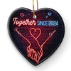 Together, We’ll Make Every Moment Count - Couple Personalized Custom Ornament - Ceramic Heart Shaped - Christmas Gift For Husband Wife, Anniversary