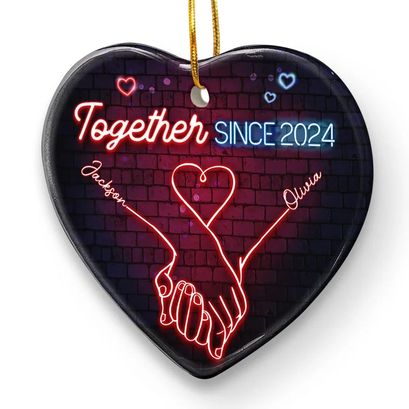 Together, We’ll Make Every Moment Count - Couple Personalized Custom Ornament - Ceramic Heart Shaped - Christmas Gift For Husband Wife, Anniversary