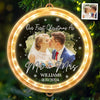 Custom Photo Our First Christmas Together - Couple Personalized Custom LED Pendant Light Ornament - Christmas Gift For Husband Wife, Anniversary, First Christmas