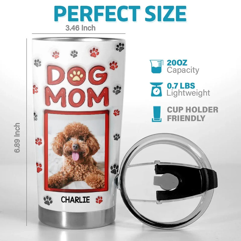 Custom Photo A Little Fur Can Brighten Even The Gloomiest Days - Dog & Cat Personalized Custom 3D Inflated Effect Printed Tumbler - Gift For Pet Owners, Pet Lovers