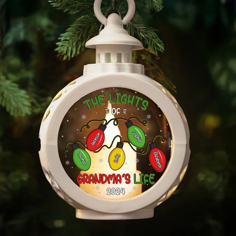 Custom Name Lights of Grandma's Life Gifts - Personalized Candlelight Lantern Ornament