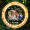 Custom Photo Our First Christmas Together - Couple Personalized Custom LED Pendant Light Ornament - Christmas Gift For Husband Wife, Anniversary, First Christmas