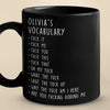My Favorite Vocabulary - Coworker Personalized Custom Black Mug - Christmas Gift For Coworkers, Work Friends, Colleagues