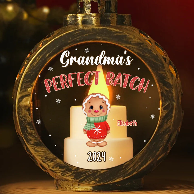Custom Name Grandma's Perfect Batch Christmas Gifts - Personalized Candlelight Lantern Ornament