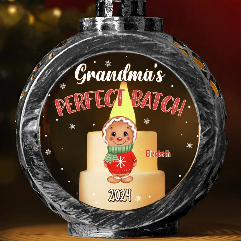 Grandma's Perfect Batch - Family Personalized Custom Candlelight Lantern Ornament - Christmas Gift For Mom, Grandma
