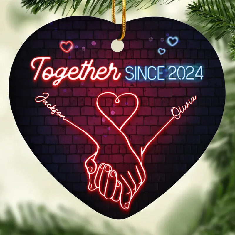 Together, We’ll Make Every Moment Count - Couple Personalized Custom Ornament - Ceramic Heart Shaped - Christmas Gift For Husband Wife, Anniversary