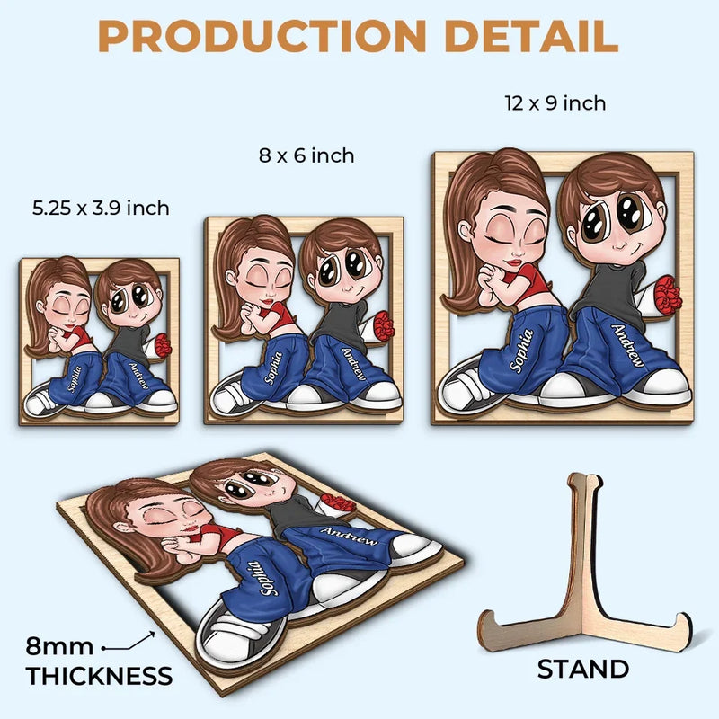 Together We Can Face Anything That Comes - Couple Personalized Custom 2-Layered Wooden Plaque With Stand - Gift For Husband Wife, Anniversary