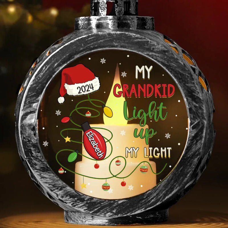 A Grandparent's Love Knows No Bounds - Family Personalized Custom Candlelight Lantern Ornament - Christmas Gift For Grandma, Grandpa