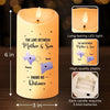 The Love Between Us Knows No Distance - Family Personalized Custom LED Candle - Christmas Gift For Mom, Daughter, Son