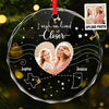 Custom Photo No Matter The Distance, Friends Stay Close In Heart - Bestie Personalized Custom Circle Glass Ornament - Christmas Gift For Best Friends, BFF, Sisters