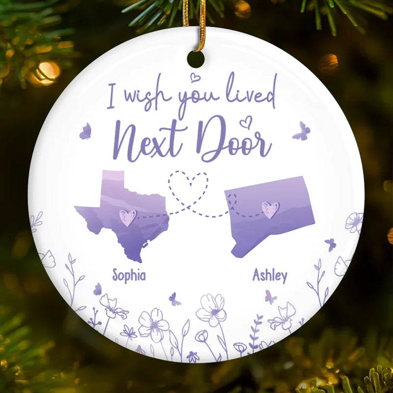 You Are My Closest Friend And You’re Thousands Of Miles Away - Bestie Personalized Custom 3D Inflated Effect Printed Ornament - Ceramic Round Shaped - Christmas Gift For Best Friends, BFF, Sisters