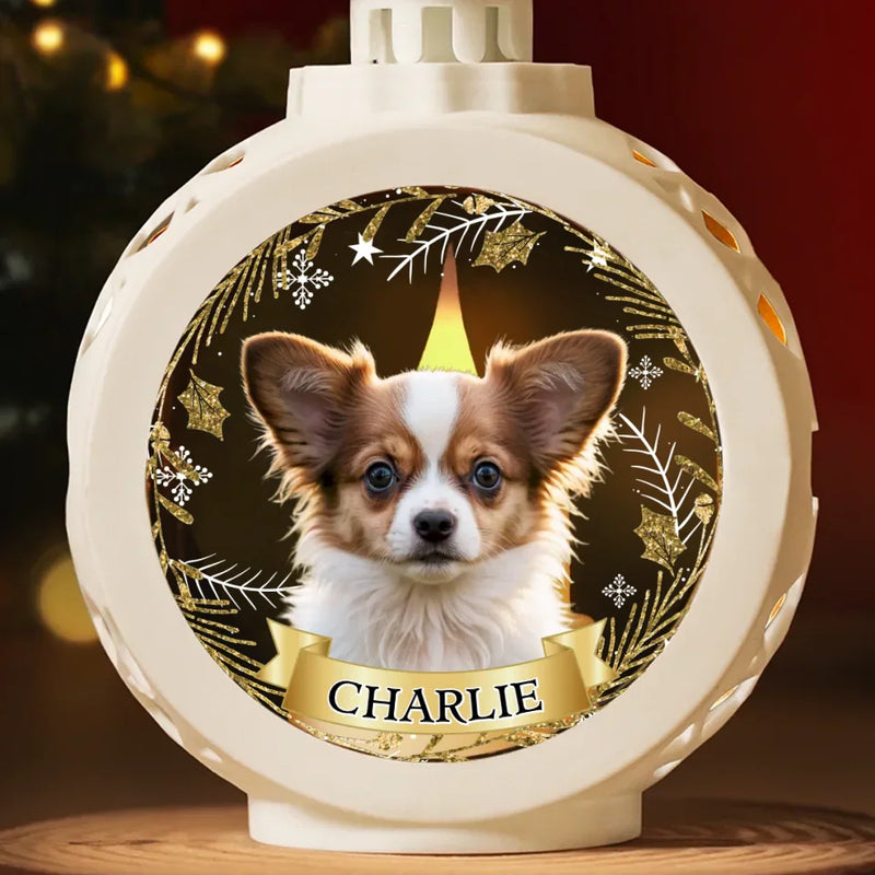 Custom Photo No Longer By My Side, But Forever In My Heart - Memorial Personalized Custom Candlelight Lantern Ornament - Sympathy Gift, Christmas Gift For Pet Owners, Pet Lovers