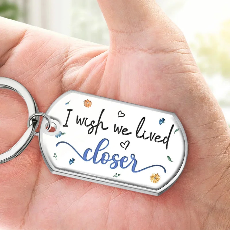 Even Though We're Far Apart, You're Always Right Here In My Heart - Bestie Personalized Custom Keychain - Gift For Best Friends, BFF, Sisters