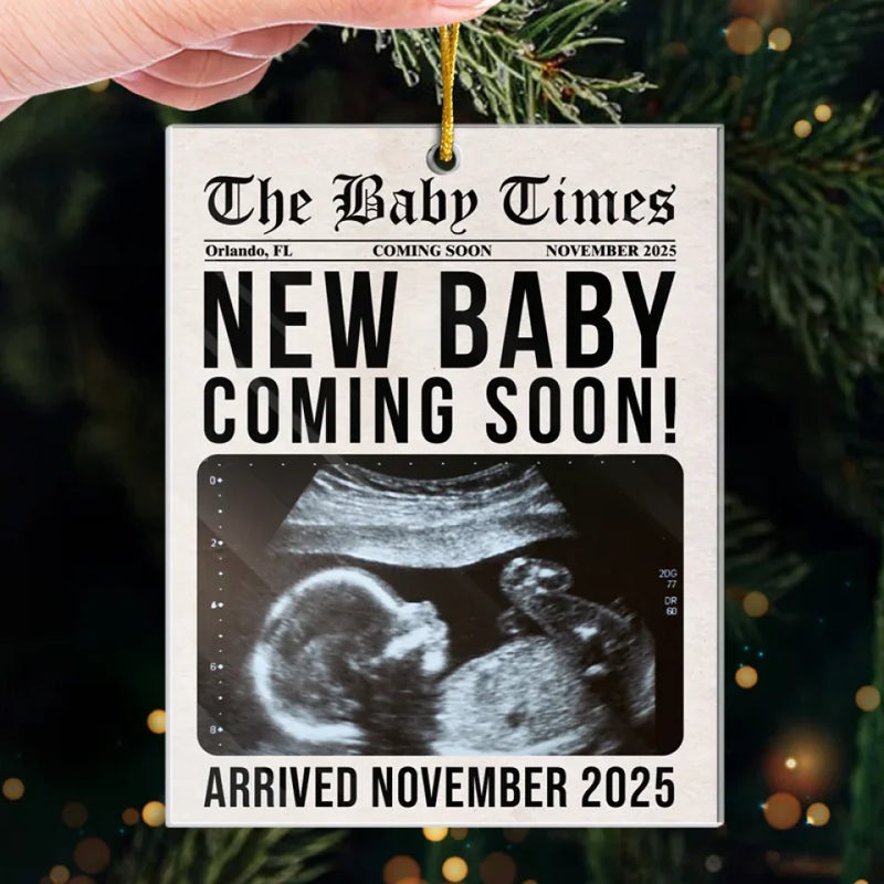 Custom Photo The Baby Times - Family Personalized Custom Ornament - Acrylic Custom Shaped - Christmas Gift For Baby Kids, Newborn Baby
