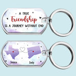 Custom Name Long Distance Friendship Gifts for Best Friends - Personalized Keychain