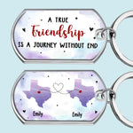 Custom Name Long Distance Friendship Gifts for Best Friends - Personalized Keychain