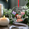Custom Photo True Friendship Lasts, No Matter The Distance - Bestie Personalized Custom Circle Glass Ornament - Christmas Gift For Best Friends, BFF, Sisters