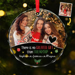 Custom Photo Christmas Friendship Gifts for Friends - Personalized Glass Ornament