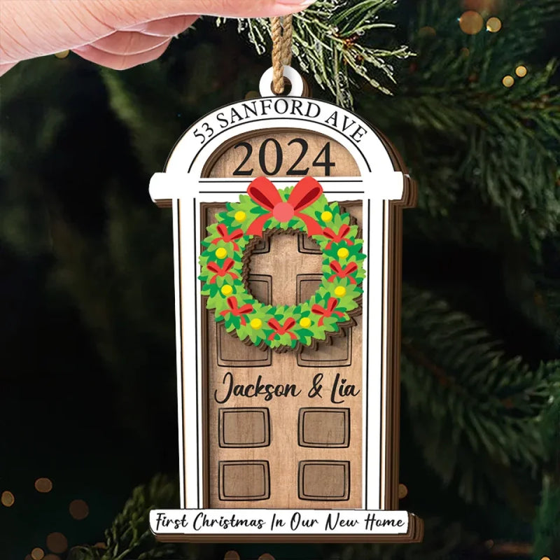 Another Christmas With You - Couple Personalized Custom Shaped 2 Layered Wood Christmas Ornament - Christmas Gift For Husband Wife, Anniversary