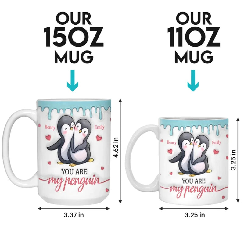 Our Love Is Like The Bond Of Penguins, Unbreakable And Eternal - Couple Personalized Custom 3D Inflated Effect Printed Mug - Gift For Husband Wife, Anniversary
